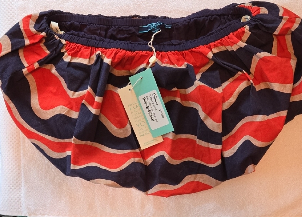 SHORE BRAND Colorful Off-Shoulder Bubble Top SIZE MED